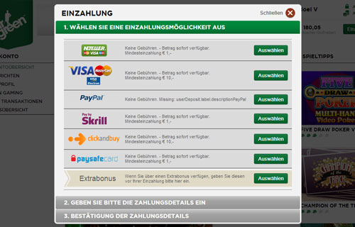 Mr Green Casino Einzahlung Mr Green Casino Einzahlung